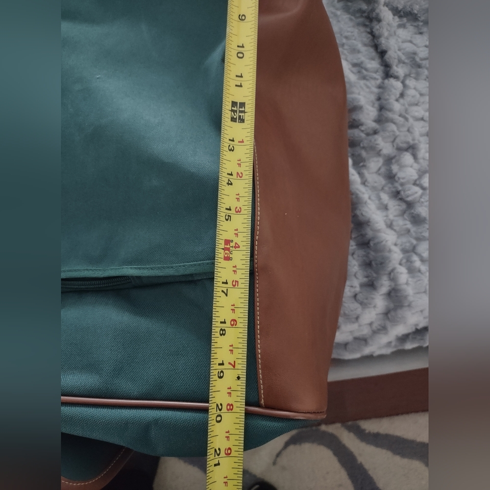 Polo Ralph Lauren Green Duffel Bag with Brown Vegan Leather Trim - Picture 11 of 13